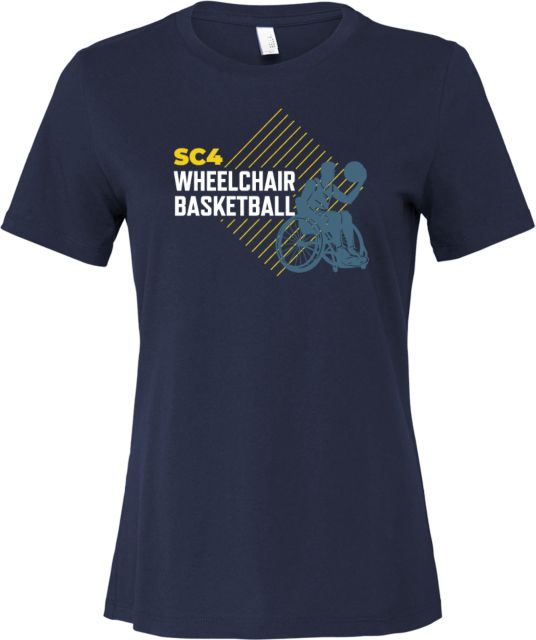 St. Clair  Bella + Canvas Womens Relaxed Cotton T Shirt SC4 Wheelchair Basketball Silhouette - ONLINE ONLY