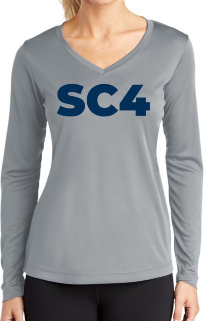St. Clair  Womens Performance Long Sleeve V Neck Shirt SC4 Primary Mark - ONLINE ONLY