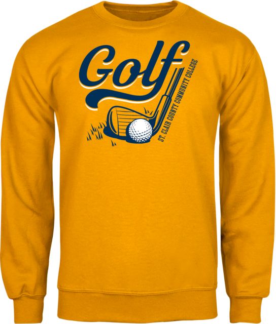 St. Clair  Fleece Crew SC4 Golf Closeup - ONLINE ONLY