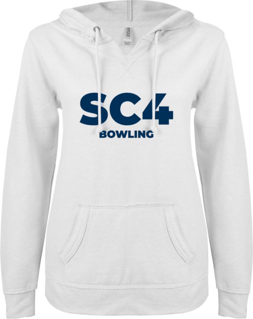 St. Clair  ENZA Womens V Notch Raw Edge Fleece Hoodie SC4 - Bowling - ONLINE ONLY