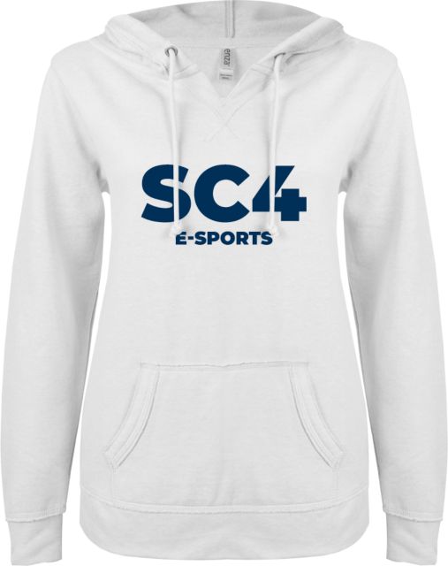St. Clair  ENZA Womens V Notch Raw Edge Fleece Hoodie SC4 - ESports - ONLINE ONLY