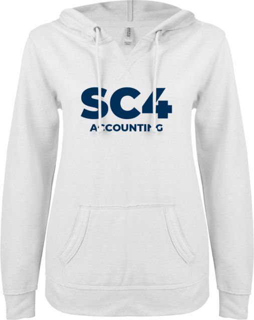 St. Clair ENZA Womens V Notch Raw Edge Fleece Hoodie SC4 - Accounting - ONLINE ONLY