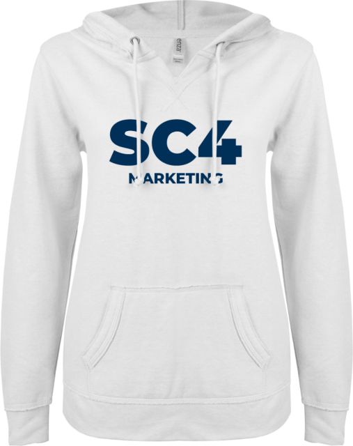 St. Clair ENZA Womens V Notch Raw Edge Fleece Hoodie SC4 - Marketing - ONLINE ONLY