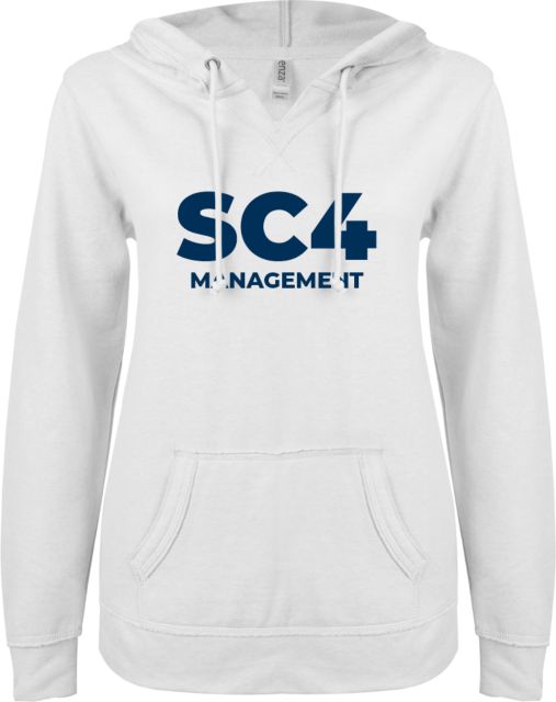 St. Clair ENZA Womens V Notch Raw Edge Fleece Hoodie SC4 - Management - ONLINE ONLY