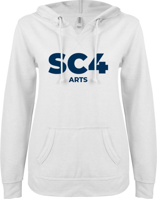 St. Clair ENZA Womens V Notch Raw Edge Fleece Hoodie SC4 - Arts - ONLINE ONLY
