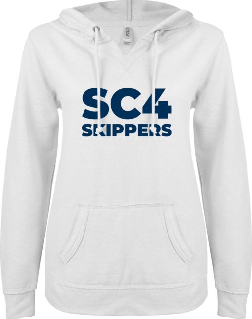 St. Clair ENZA Womens V Notch Raw Edge Fleece Hoodie SC4 Skippers - ONLINE ONLY
