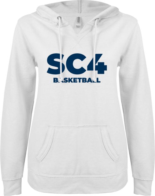 St. Clair  ENZA Womens V Notch Raw Edge Fleece Hoodie SC4 - Basketball - ONLINE ONLY