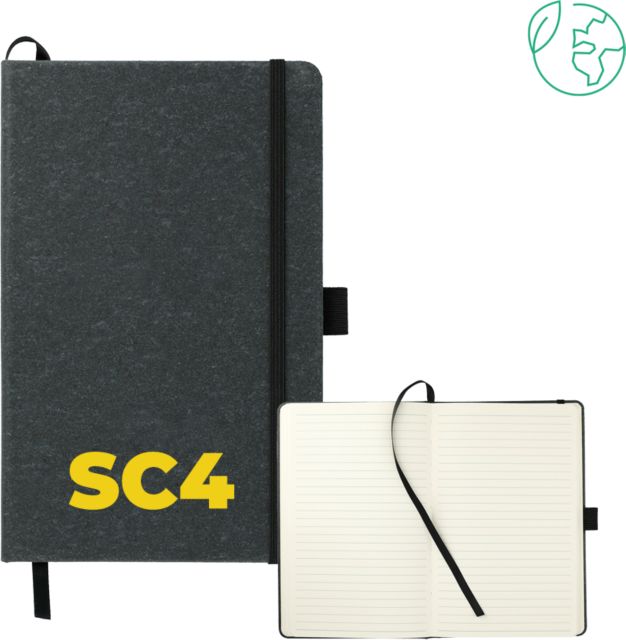 St. Clair  5.5 x 8.5 FSC Mix Recycled Leather Bound Journal SC4 Primary Mark - ONLINE ONLY