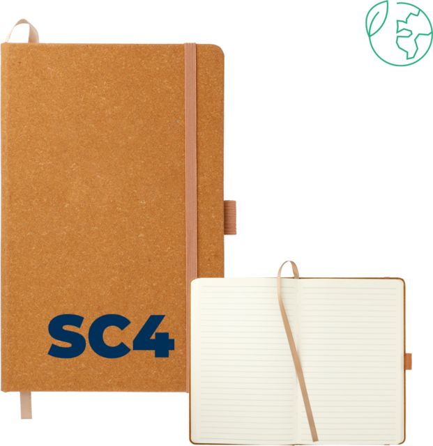 St. Clair  5.5 x 8.5 Natural FSC Mix Recycled Leather Bound Journal SC4 Primary Mark - ONLINE ONLY