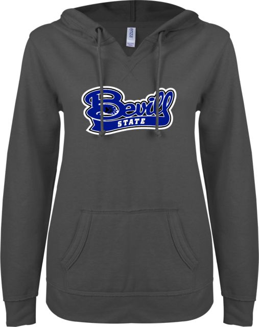Bevill State Comm ENZA Womens V Notch Raw Edge Fleece Hoodie Bevill State - ONLINE ONLY