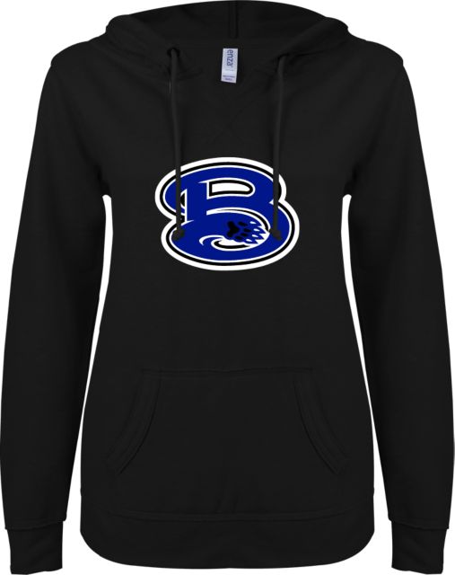 Bevill State Comm ENZA Womens V Notch Raw Edge Fleece Hoodie B - ONLINE ONLY