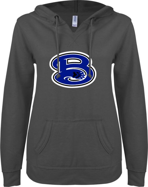 Bevill State Comm ENZA Womens V Notch Raw Edge Fleece Hoodie B - ONLINE ONLY