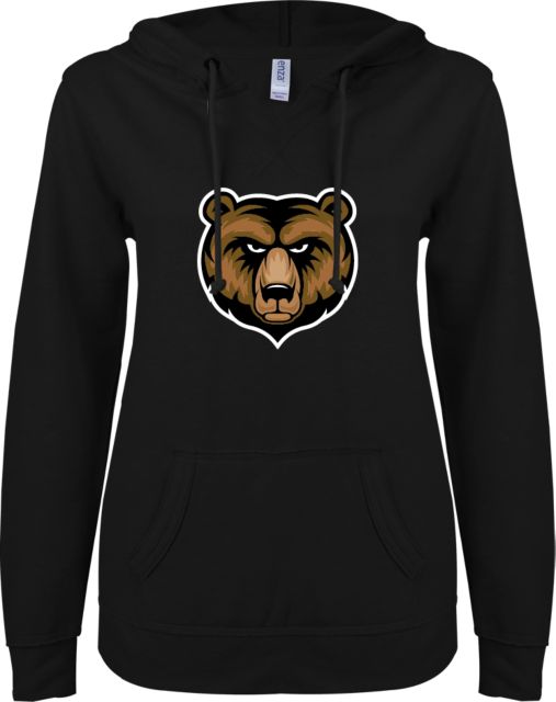 Bevill State Comm ENZA Womens V Notch Raw Edge Fleece Hoodie Bear - ONLINE ONLY