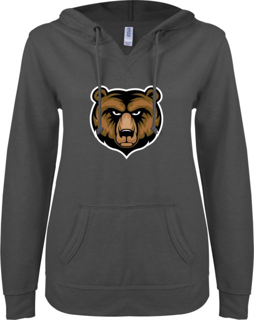 Bevill State Comm ENZA Womens V Notch Raw Edge Fleece Hoodie Bear - ONLINE ONLY