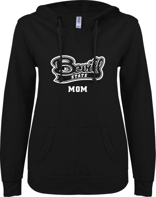 Bevill State Comm ENZA Womens V Notch Raw Edge Fleece Hoodie Mom - ONLINE ONLY