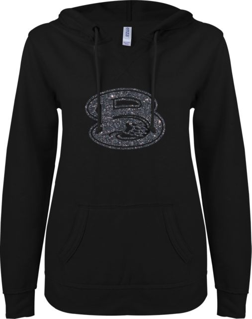 Bevill State Comm ENZA Womens V Notch Raw Edge Fleece Hoodie F Soft Glitter - ONLINE ONLY