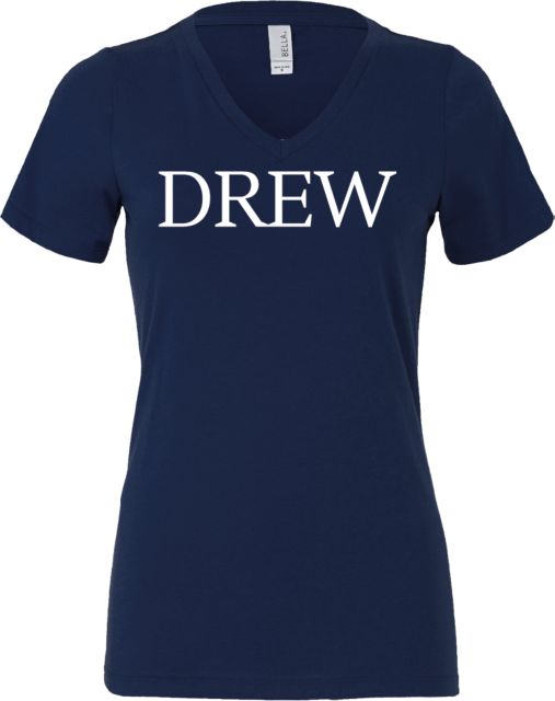 Drew University Bella + Canvas Womens V Neck Cotton T Shirt Drew - ONLINE ONLY