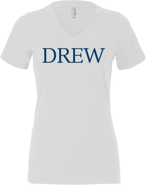 Drew University Bella + Canvas Womens V Neck Cotton T Shirt Drew - ONLINE ONLY