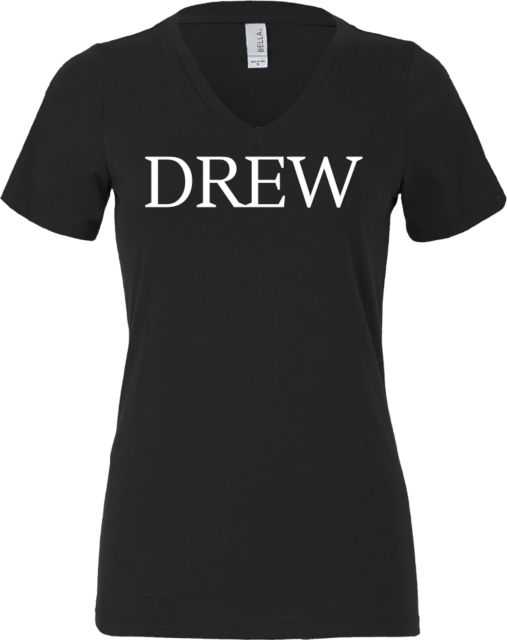 Drew University Bella + Canvas Womens V Neck Cotton T Shirt Drew - ONLINE ONLY