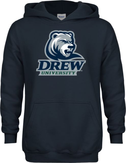 Drew University Youth Fleece Hoodie Drew University with Mascot Stacked - ONLINE ONLY