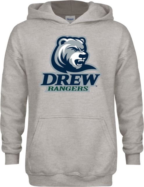 Drew University Youth Fleece Hood Drew Rangers with Mascot Stacked - ONLINE ONLY