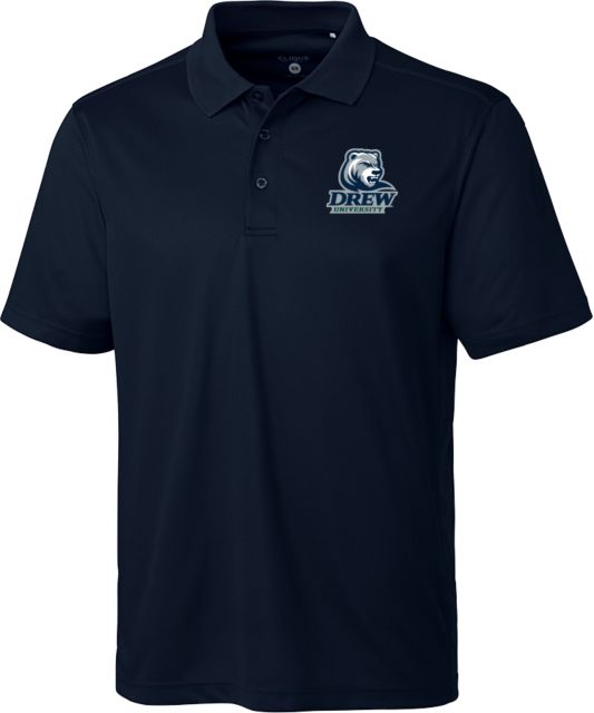 Drew University C&B Dark Clique Ice Pique Polo Drew University with Mascot Stacked - ONLINE ONLY