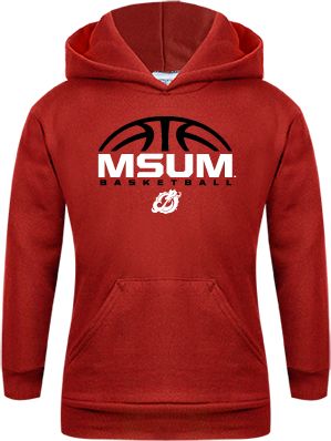 MSUM Youth Fleece Hoodie Arched Basketball Design - ONLINE ONLY