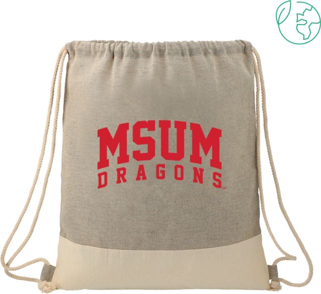 MSUM Split Recycled Cotton Grey/Natural Drawstring Bag MSUM Dragons - ONLINE ONLY