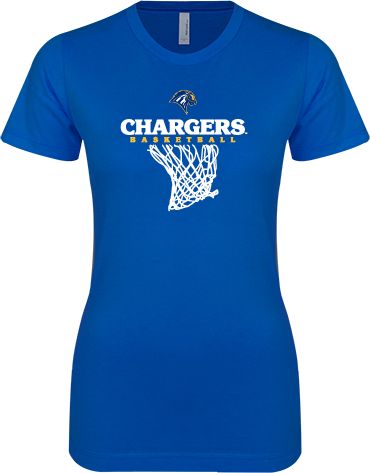 New Haven Next Level Ladies SoftStyle Junior Fitted Tee Chargers Basketball Net - ONLINE ONLY