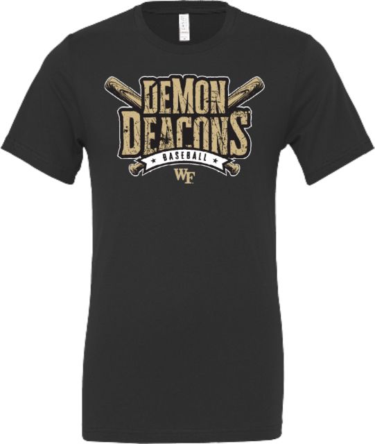 Wake Forest Bella + Canvas Jersey Cotton T Shirt Deacons Baseball Bats - Outlined - ONLINE ONLY