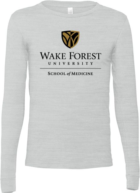 Wake Forest Bella + Canvas Ash Jersey Cotton Long Sleeve T Shirt Wake Forest University - School of Medicine - ONLINE ONLY