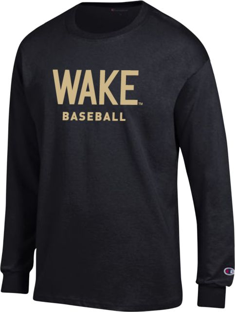 Wake Forest Champion Long Sleeve T Shirt Wake Baseball - ONLINE ONLY