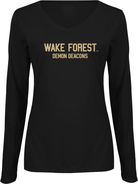 Wake Forest Ladies Long Sleeve V Neck Tee Wake Forest - ONLINE ONLY