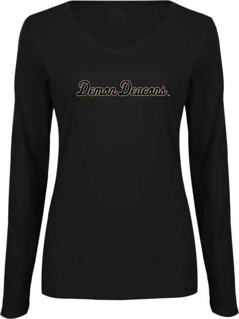 Wake Forest Ladies Long Sleeve V Neck Tee Wake Forest - ONLINE ONLY