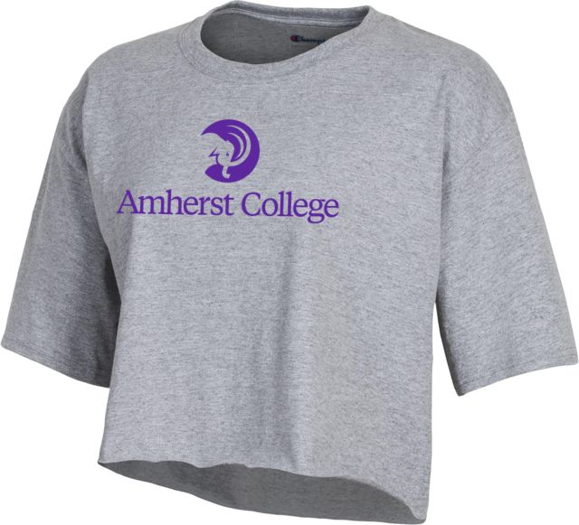 Amherst College Champion Womens Crop Tee Amherst College Circle Mammoth Stacked - ONLINE ONLY