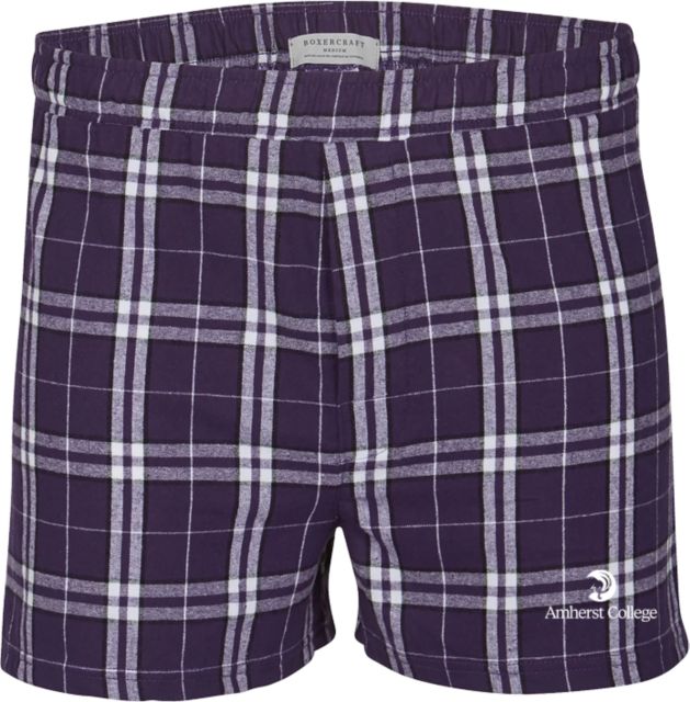 Amherst College Boxercraft Flannel Boxer Shorts Amherst College Circle Mammoth Stacked - ONLINE ONLY,