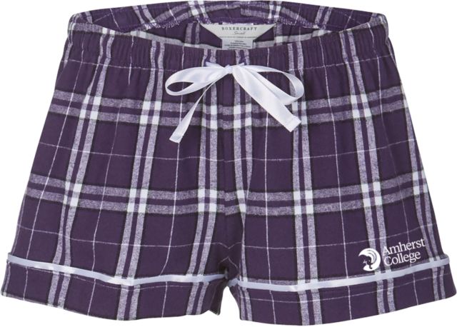 Amherst College Boxercraft Womens Flannel Shorts Amherst College Circle Mammoth Horizontal - ONLINE ONLY