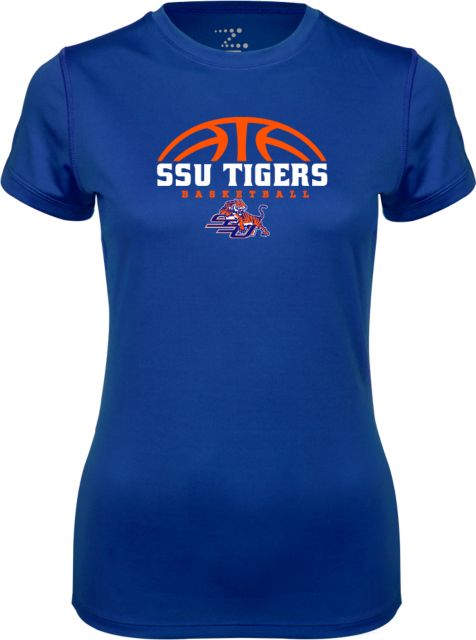 Savannah State Ladies Syntrel Performance Tee Stacked Basketball Design - ONLINE ONLY
