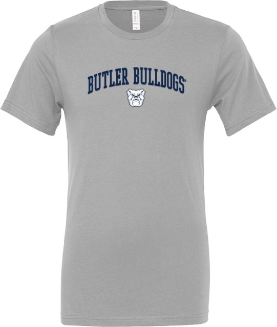 Butler Bella + Canvas Ash Jersey Cotton T Shirt Butler Bulldogs Arched with Bulldog Head Design - ONLINE ONLY