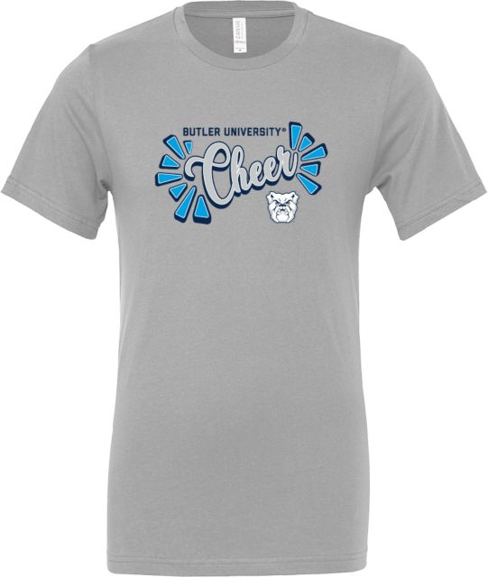 Butler Bella + Canvas Ash Jersey Cotton T Shirt Butler University Bulldogs Cheer Design - ONLINE ONLY