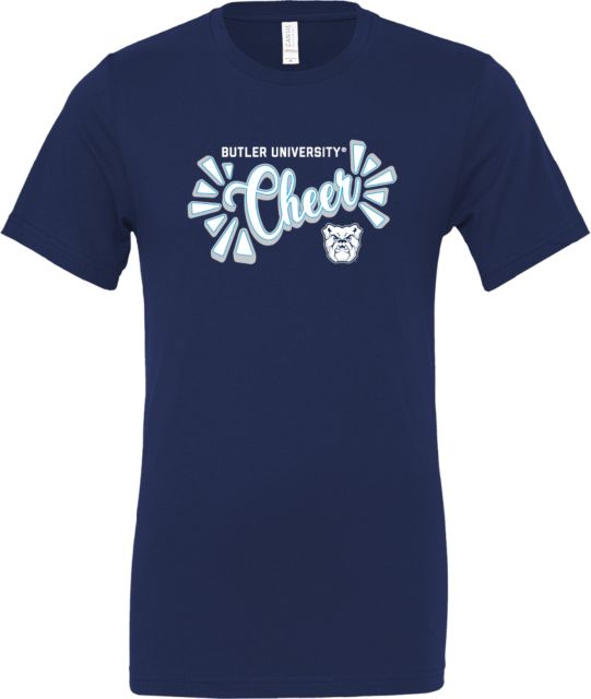 Butler Bella + Canvas Jersey Cotton T Shirt Butler University Bulldogs Cheer Design - ONLINE ONLY