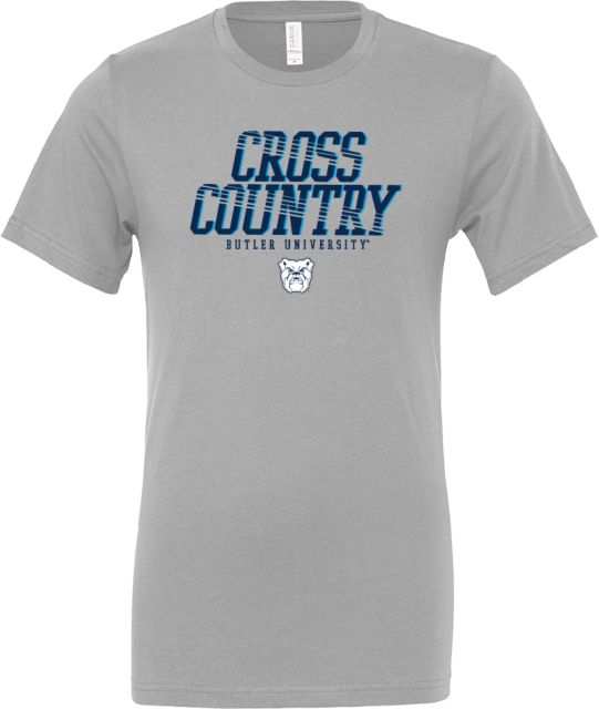 Butler Bella + Canvas Ash Jersey Cotton T Shirt Butler University Bulldogs Cross Country Design - ONLINE ONLY