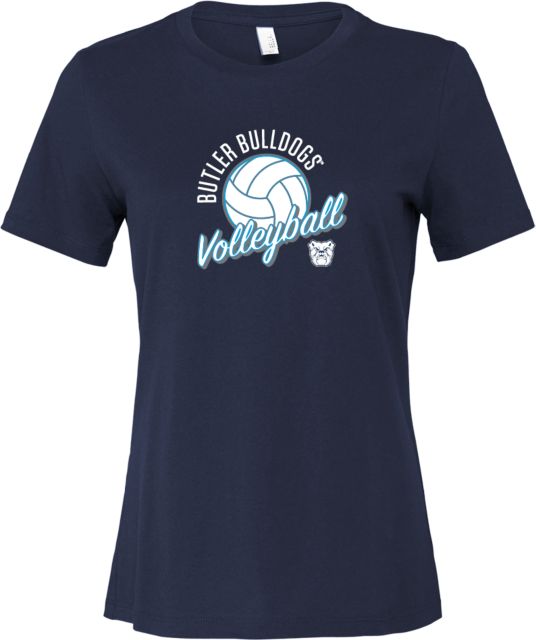 Butler Bella + Canvas Womens Relaxed Cotton T Shirt Butler University Bulldogs Volleyball Design - ONLINE ONLY
