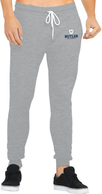 Butler Bella Canvas Athletic Heather Joggers Butler University with Bulldog Head Stacked - ONLINE ONLY