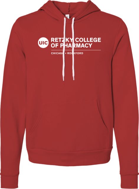 UIC Bella + Canvas Fleece Hood UIC Pharmacy Chicago Rockford - ONLINE ONLY