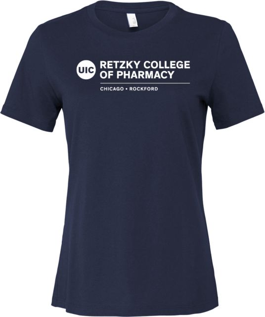 UIC Bella + Canvas Womens Relaxed Cotton T Shirt UIC Pharmacy Chicago Rockford - ONLINE ONLY
