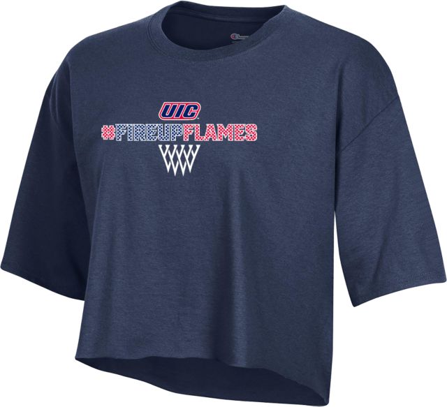 UIC Champion Crop Tee Hashtag with Basketball Net- ONLINE ONLY