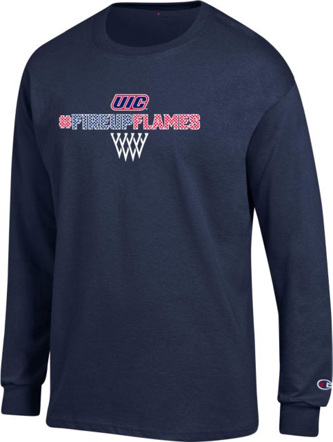 UIC Champion Long Sleeve T Shirt Hashtag with Basketball Net- ONLINE ONLY