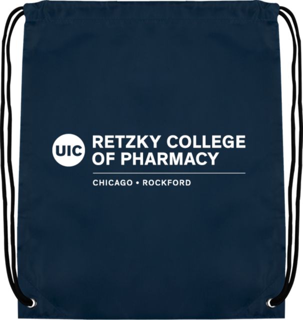 UIC Drawstring Backpack UIC Pharmacy Chicago Rockford - ONLINE ONLY
