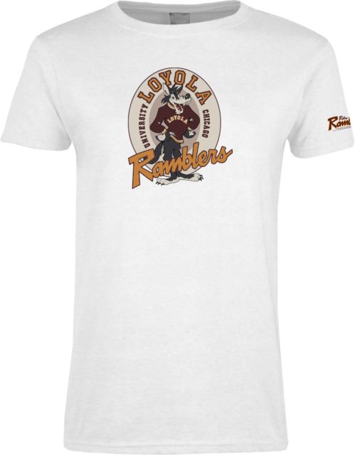 Loyola Chicago Ladies T-Shirt Ramblers Vintage - Full Mascot - ONLINE ONLY